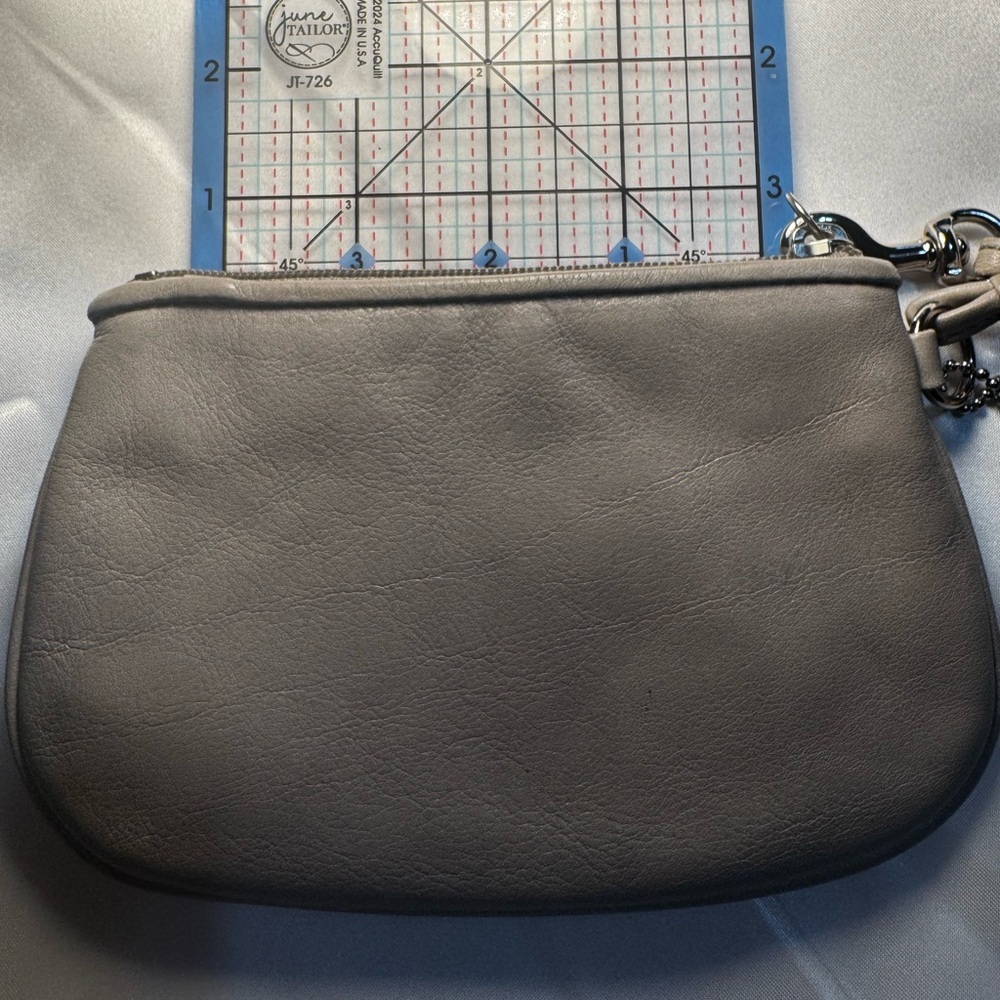 Coach Dove Gray Pleated Wristlet - Picture 2 of 7